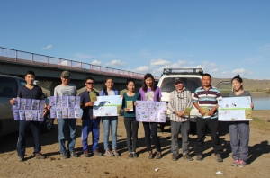 Some of the attendants holding new brochure "Mongolian shorebirds".